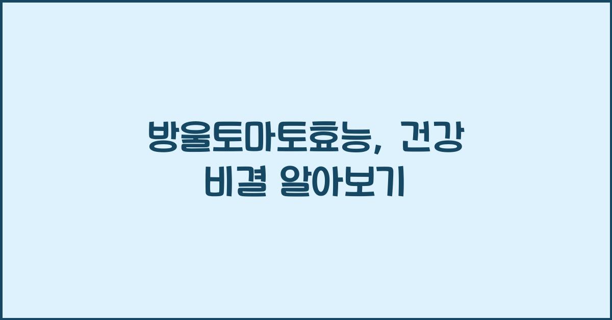방울토마토효능