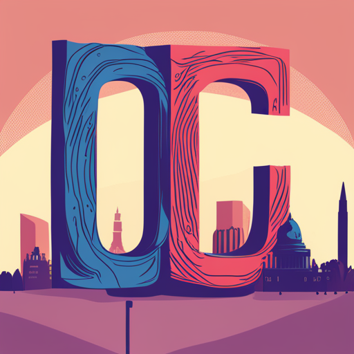 도시에 우뚝 솟은 DC 글자의 큰 이미지