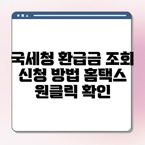 국세청 환급금 조회 신청 방법 홈택스 원클릭 확인