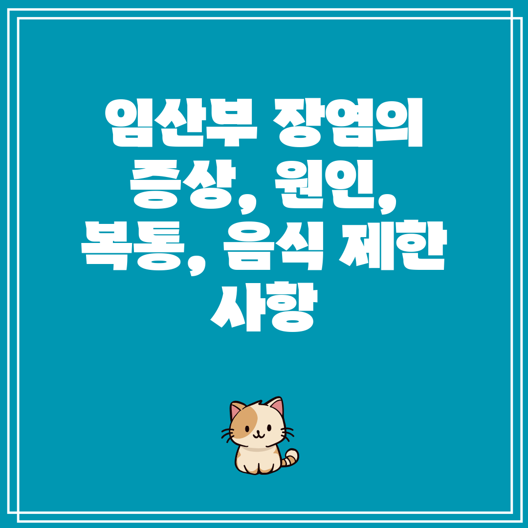 임산부 장염의 증상, 원인, 복통, 음식 제한 사항