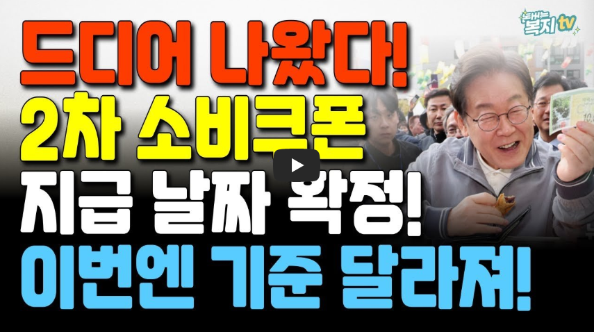 2차 민생회복 소비쿠폰 지원금