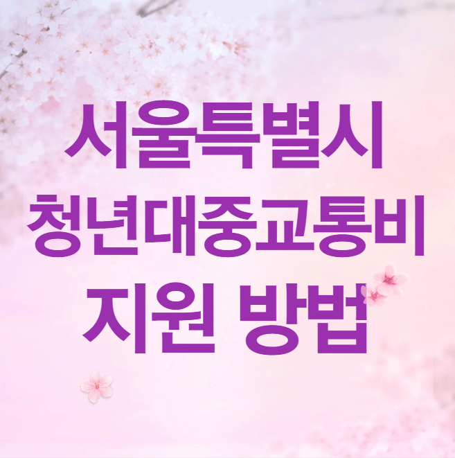 서울 청년 대중교통비 지원 방법