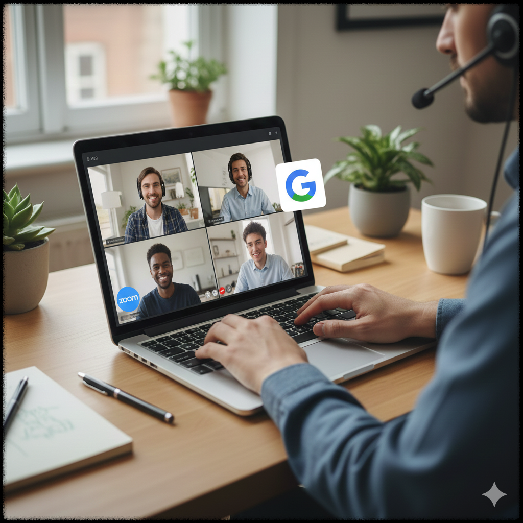 AI 보조 기능을 활용해 화상 통역을 진행하는 모습