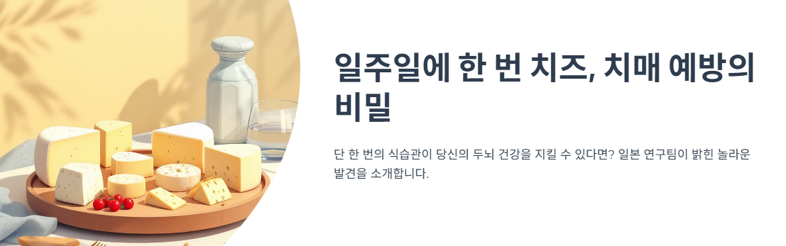 일주일에 한 번 치즈, 치매 예방의 비밀