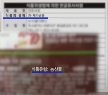 식품유형 농산물
