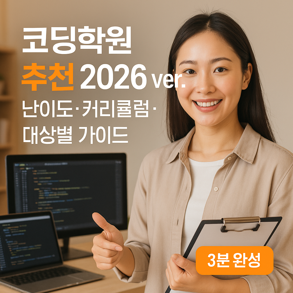 코딩학원 추천 2026 ver. | 난이도·커리큘럼·대상별 가이드