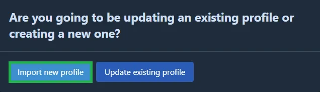 새로운 프로필 저장