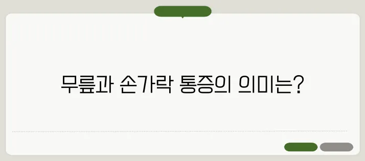 관절염 초기증상 무릎, 손가락 통증이 신호일까?