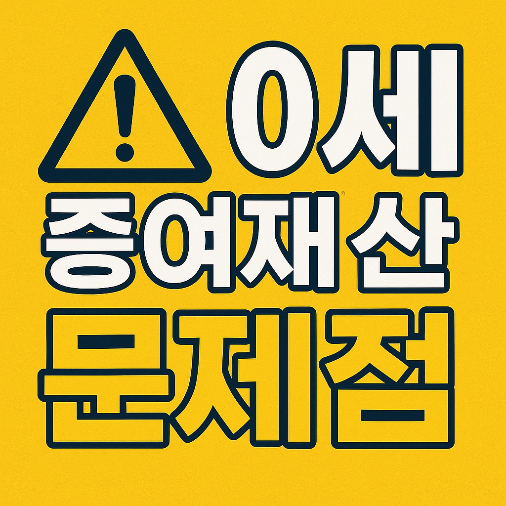 0세 증여 재산 문제점 총정리 괸련된 사진