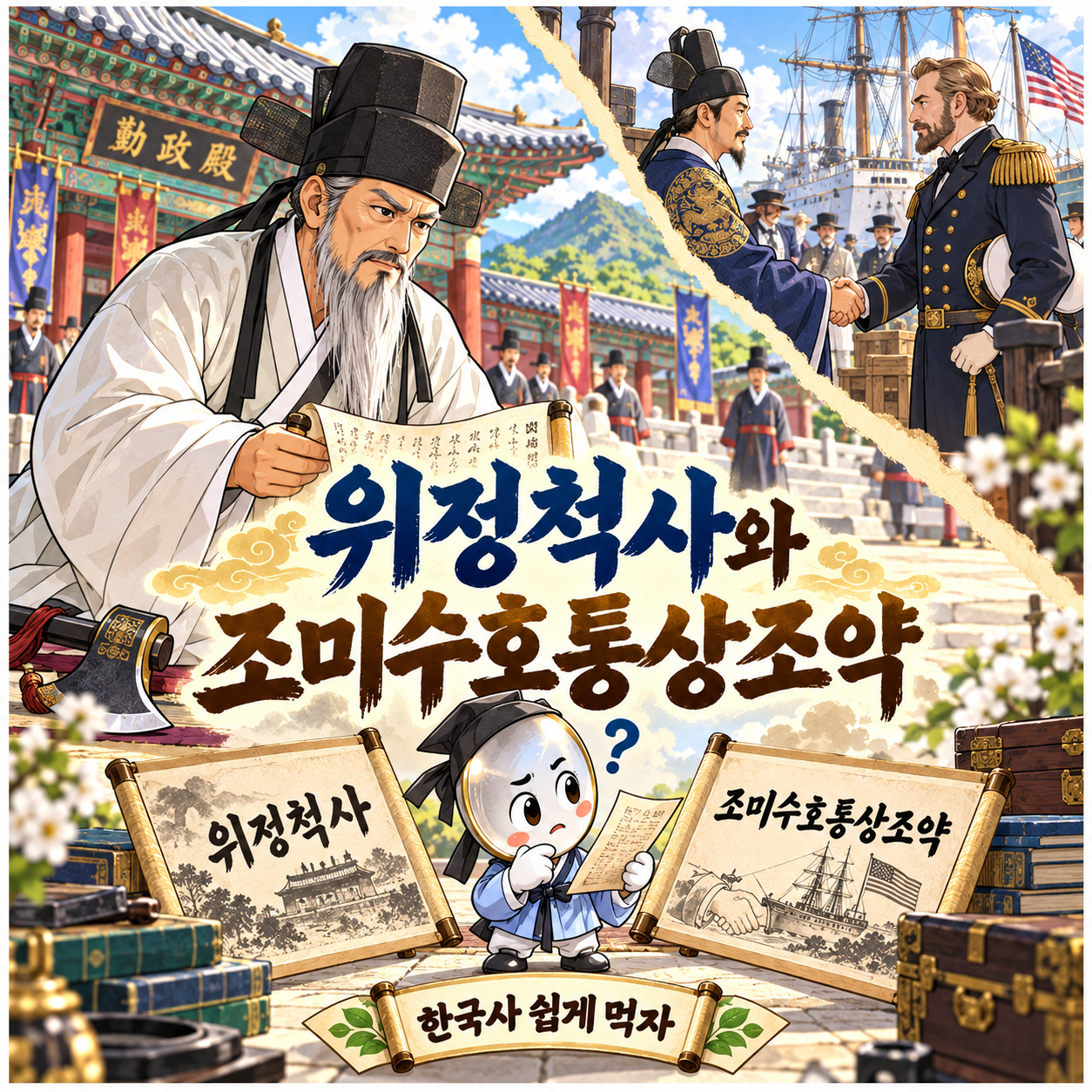 위정척사 운동과 조미수호통상조약을 표현한 대표 썸네일