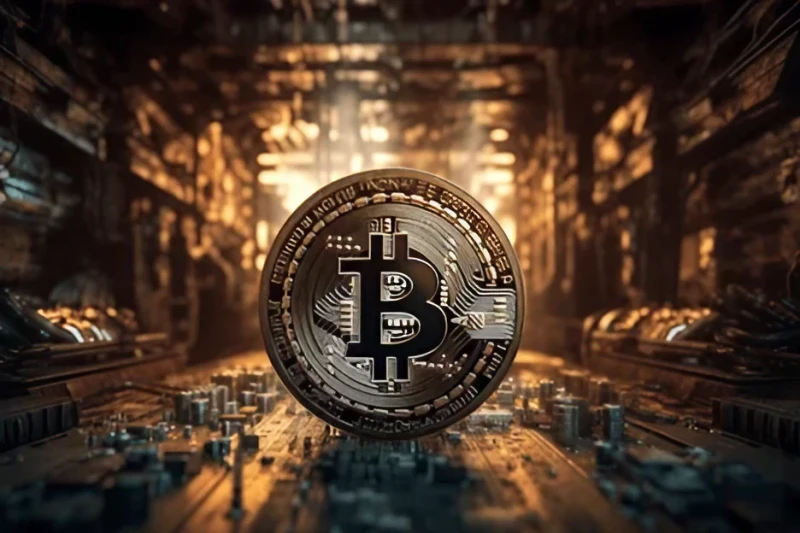 디지털 방에 있는 비트코인