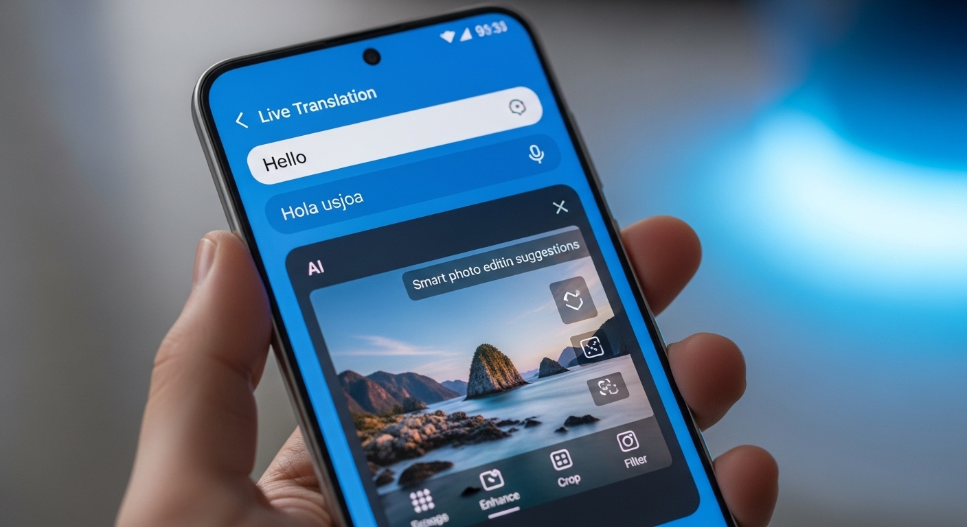 갤럭시 A56의 One UI와 AI 기능이 활성화된 화면 클로즈업 이미지.
