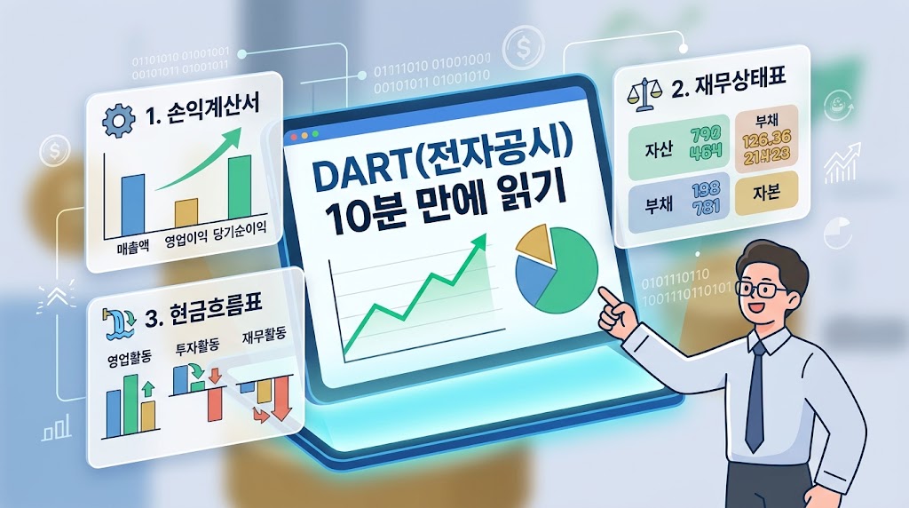 DART(전자공시) 10분 만에 읽기: 손익계산서, 재무상태표, 현금흐름표에서 봐야 할 딱 3가지 핵심