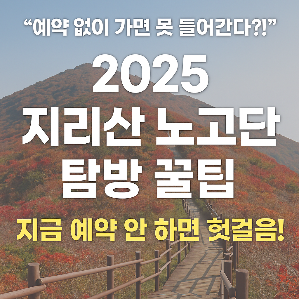 2025 지리산 노고단 탐방 꿀팁