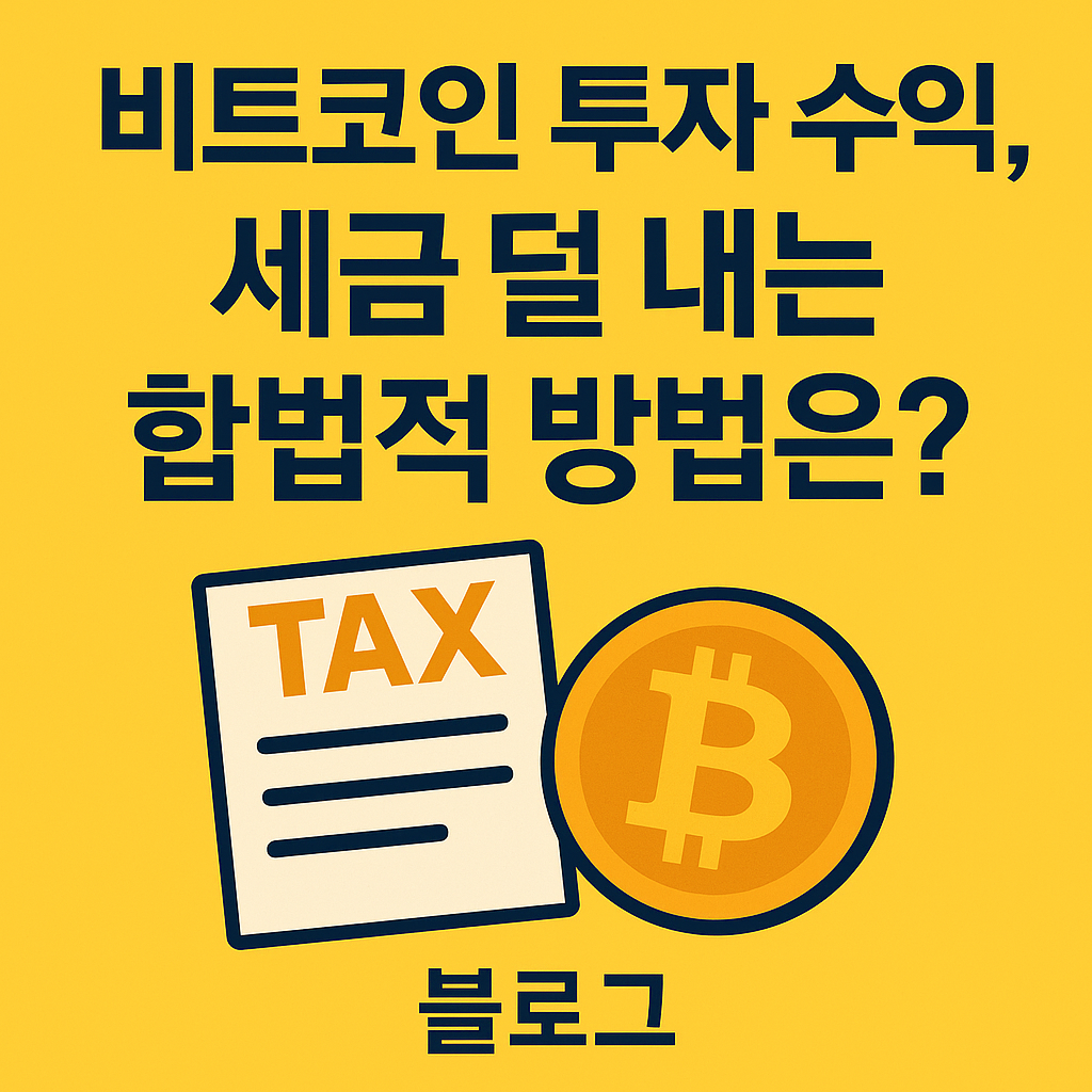 비트코인 투자 수익에 대한 세금 절감 방법을 소개하는 블로그 썸네일 이미지