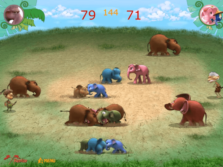 다양한-코끼리들과-대결하는-화면