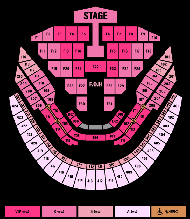 2023 블랙핑크 월드투어 BORN PINK FINALE IN SEOUL 좌석배치도