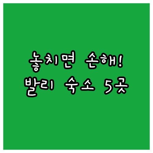 발리 짐바란 울루와뚜 숙소 5곳 가격..