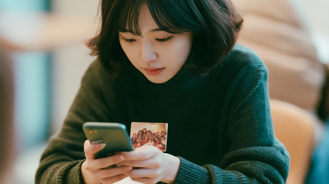 카페 창가에서 차분히 앉은 회원