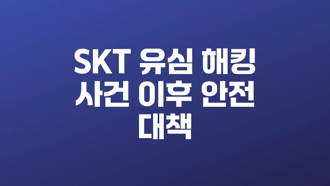 SKT 유심 해킹 사건 이후 안전 대책