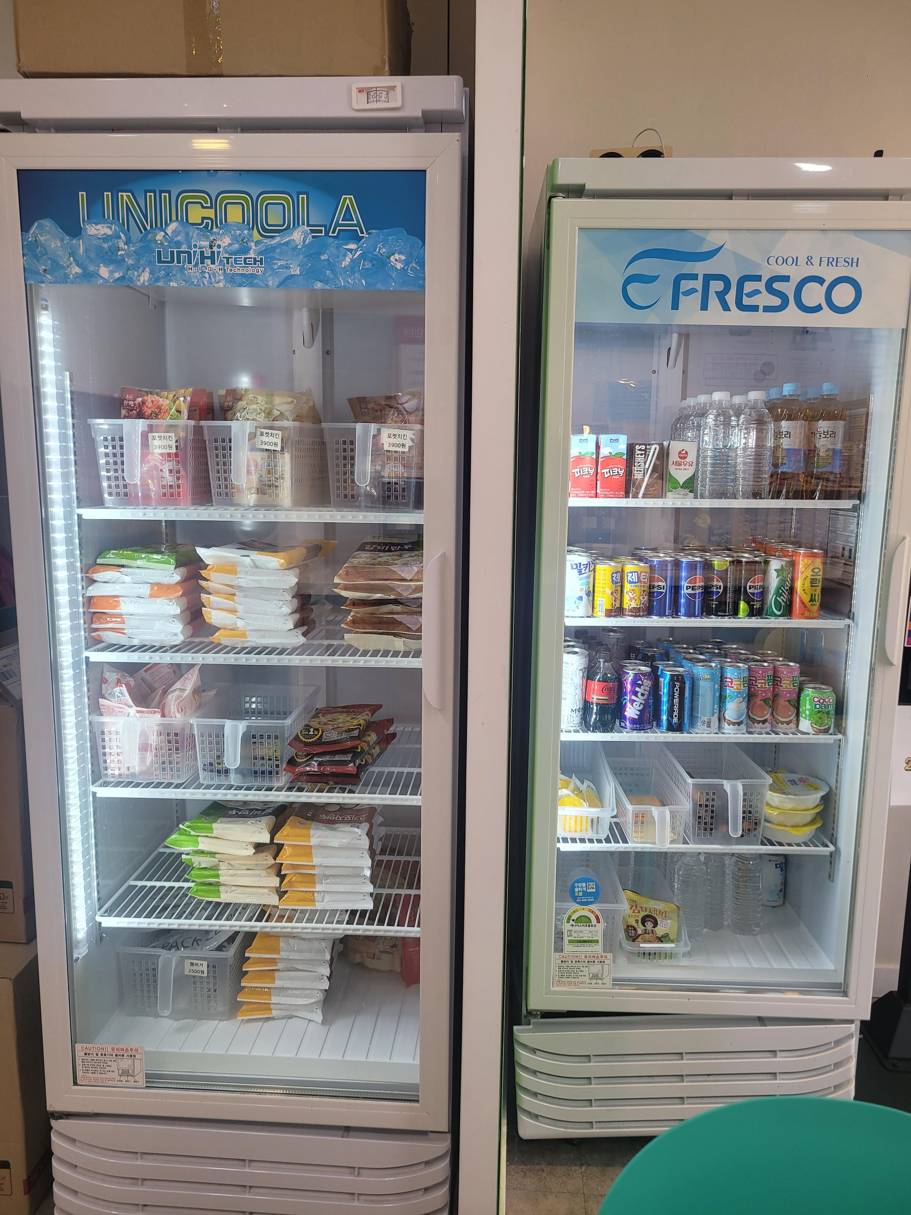 24시간무인라면-라땡-음료와냉동식품