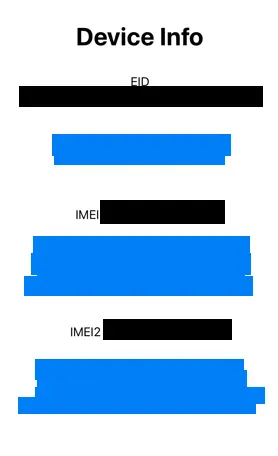 IMEI가 두개 보이면 이심 가능한 핸드폰입니다. 