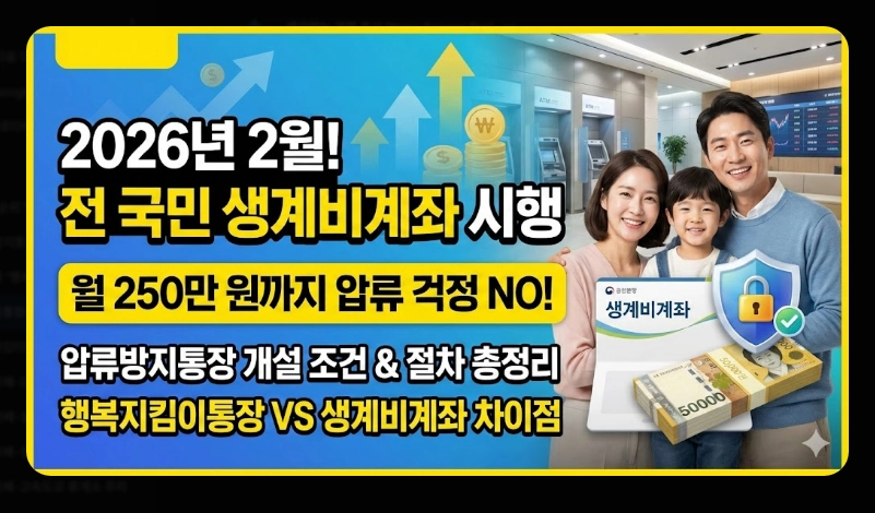 생계비통장 개설 조건 및 필요서류 [2026년 기준] 신청 자격 확인 및 준비물 3가지