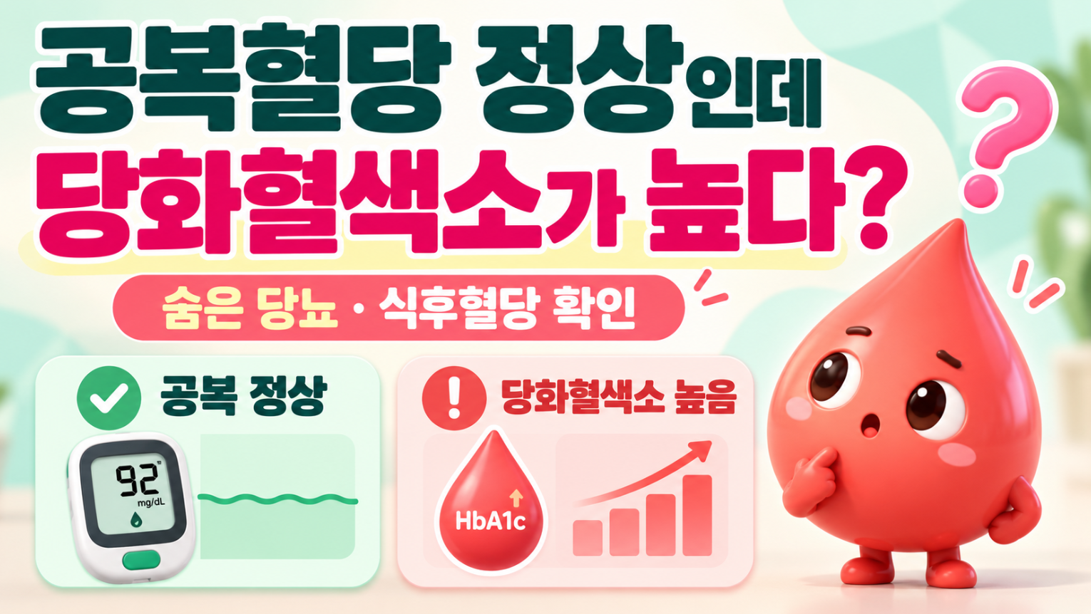 공복혈당 정상인데 당화혈색소 높은 이유｜숨은 당뇨&middot;식후혈당 확인방법