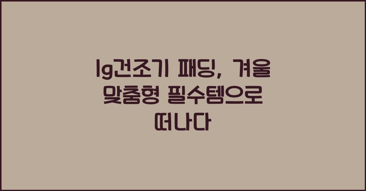 lg건조기 패딩