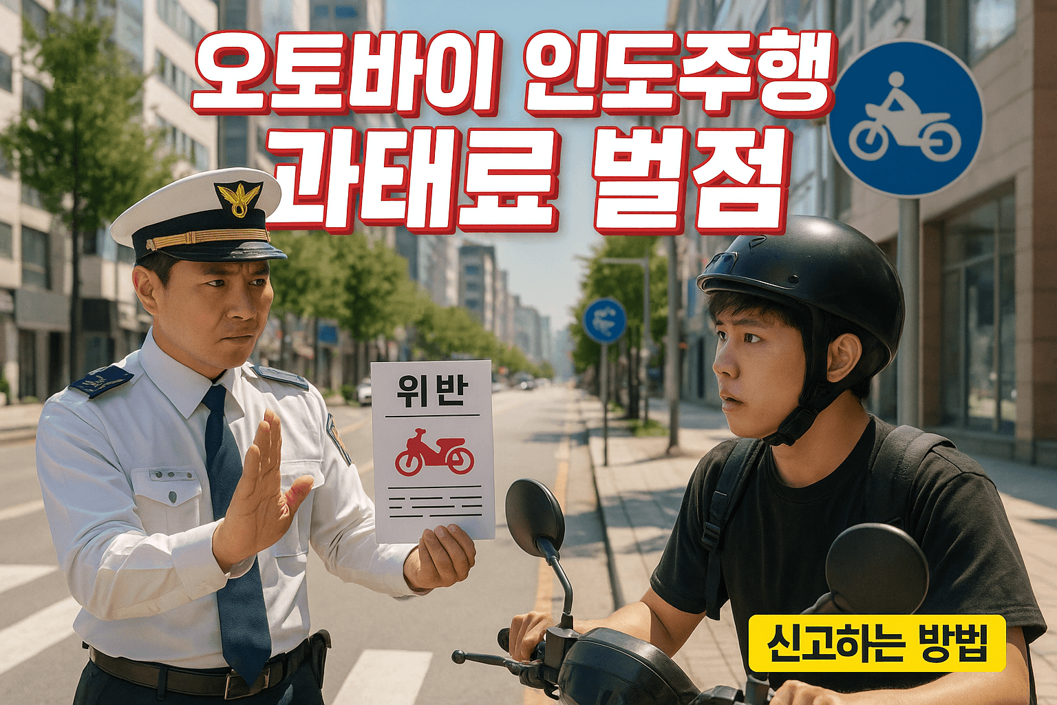 오토바이 인도주행 과태료 벌점 신고하는 방법