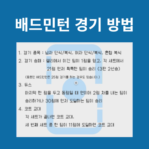 배드민턴 경기 방법 이미지
