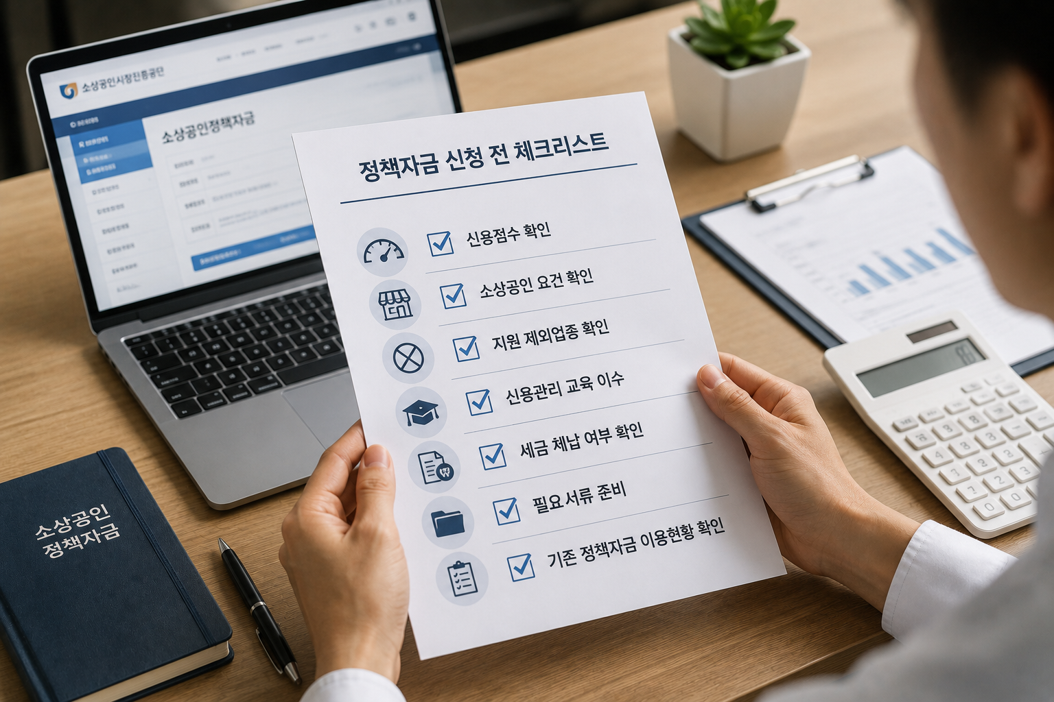 정책자금 신청 전 체크리스트 업무공간