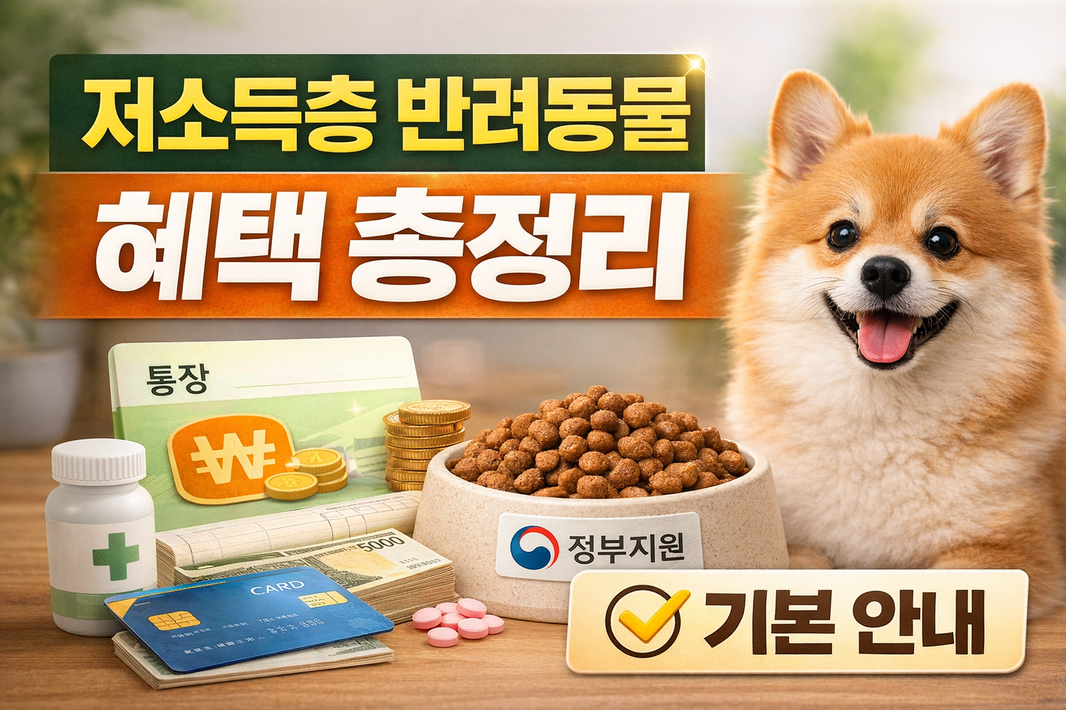 저소득층 반려동물 혜택 총정리(기본 안내)