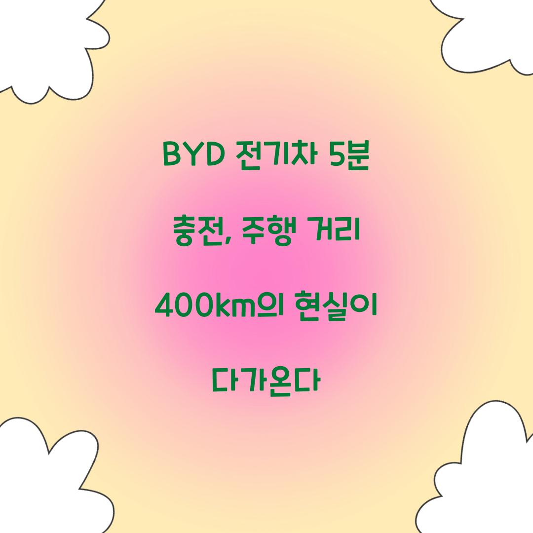BYD 전기차 5분 충전
