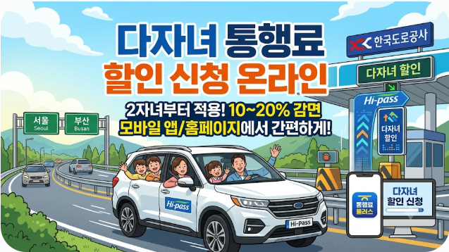다자녀 통행료 할인 신청 온라인