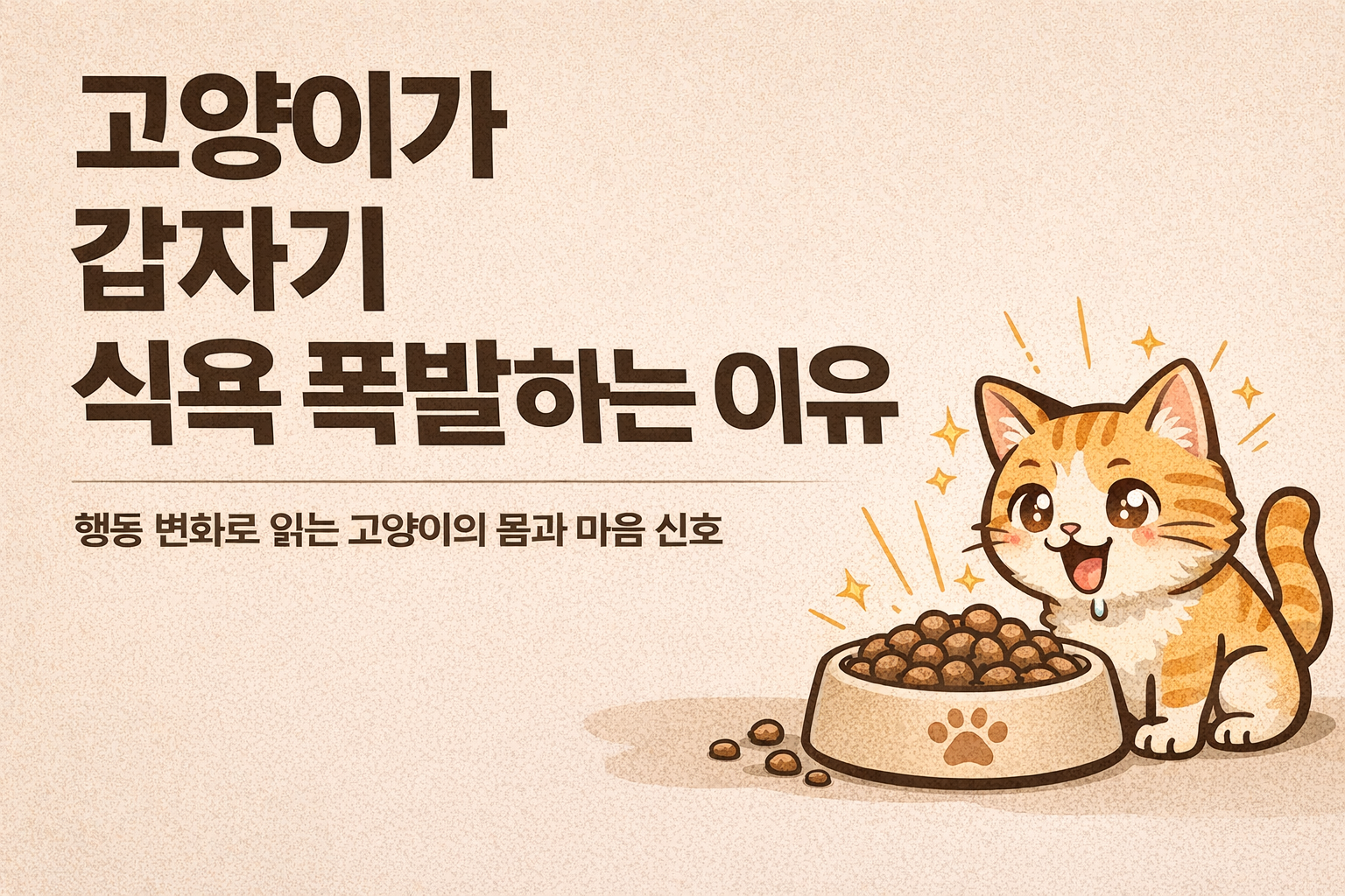 고양이가 갑자기 식욕 폭발하는 이유 / 행동 변화로 읽는 고양이의 몸과 마음 신호