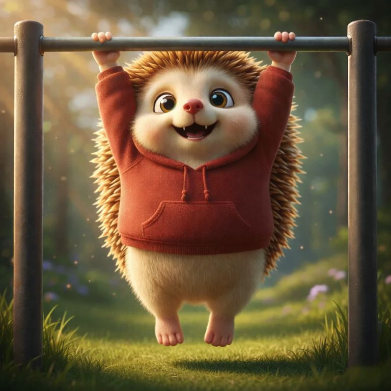 카프리즈를 하려고 하는데 발이 짧아 발이 바닥에 닿지않은 모습의 도치