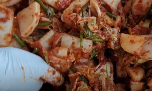 김치 양념 버무리기
