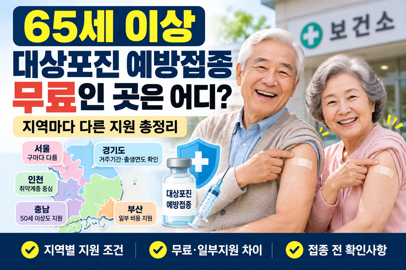 65세 이상 대상포진 예방접종 무료 지원 지역과 지자체별 지원 조건 안내