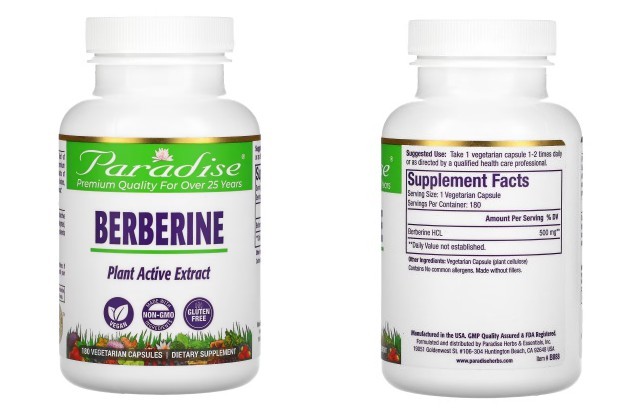 Paradise Herbs, 베르베린, 베지 캡슐 180정