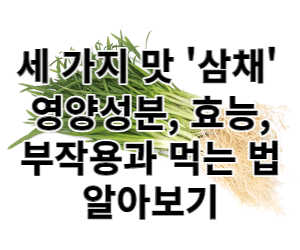 삼채 효능, 부작용, 먹는 법