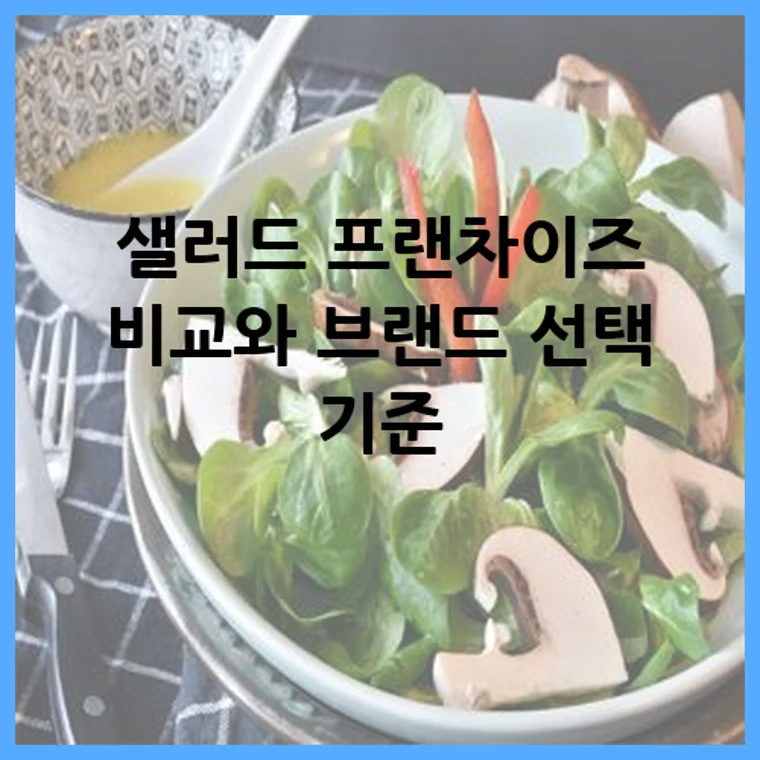 샐러드 프랜차이즈 비교와 브랜드 선택 기준