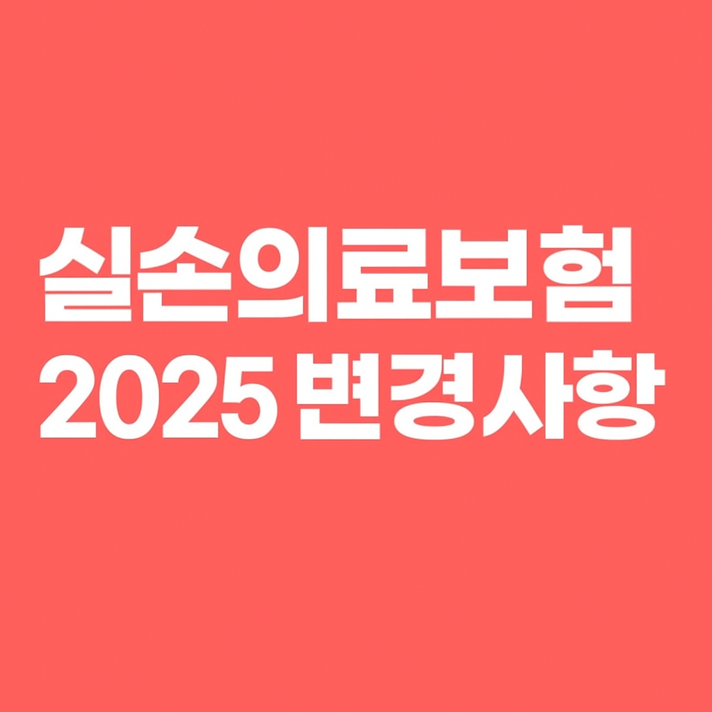 실손의료보험 2025 변경사항 정리