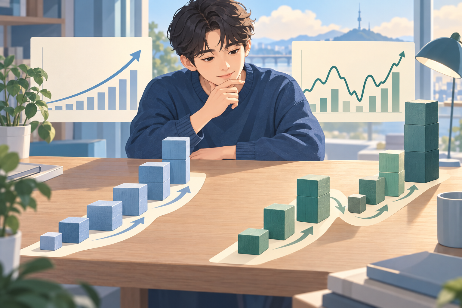 레버리지 ETF 수익률 비교 계산기 - 지수는 제자리인데 내 돈은 왜 줄까?