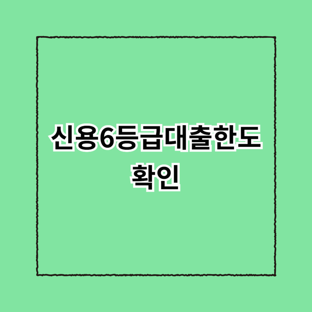 신용6등급대출한도 확인