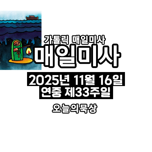 2025년 11월 16일 매일미사 연중 제33주일 오늘의 묵상