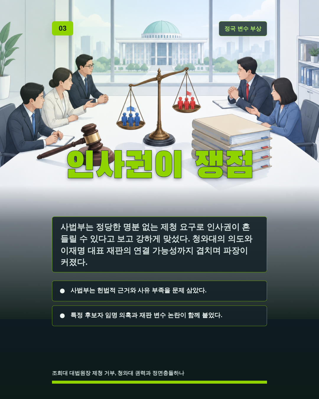 인사권이 쟁점