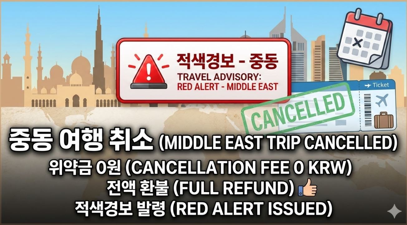 중동여행 적색경보 환불정책 포스팅 썸네일 사진