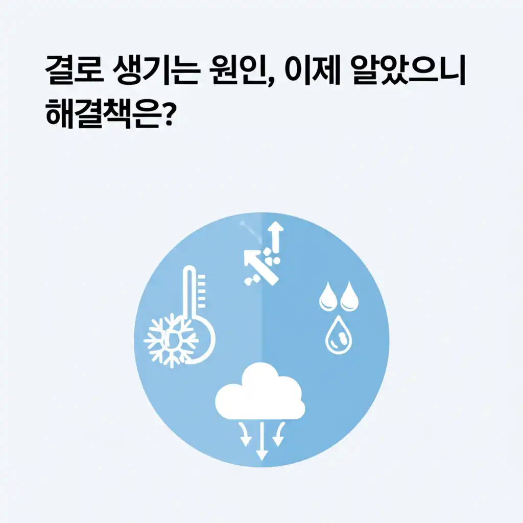 결로 생기는 원인을 파악하고 환기와 단열 개선을 통해 쾌적한 실내 환경을 조성하는 모습