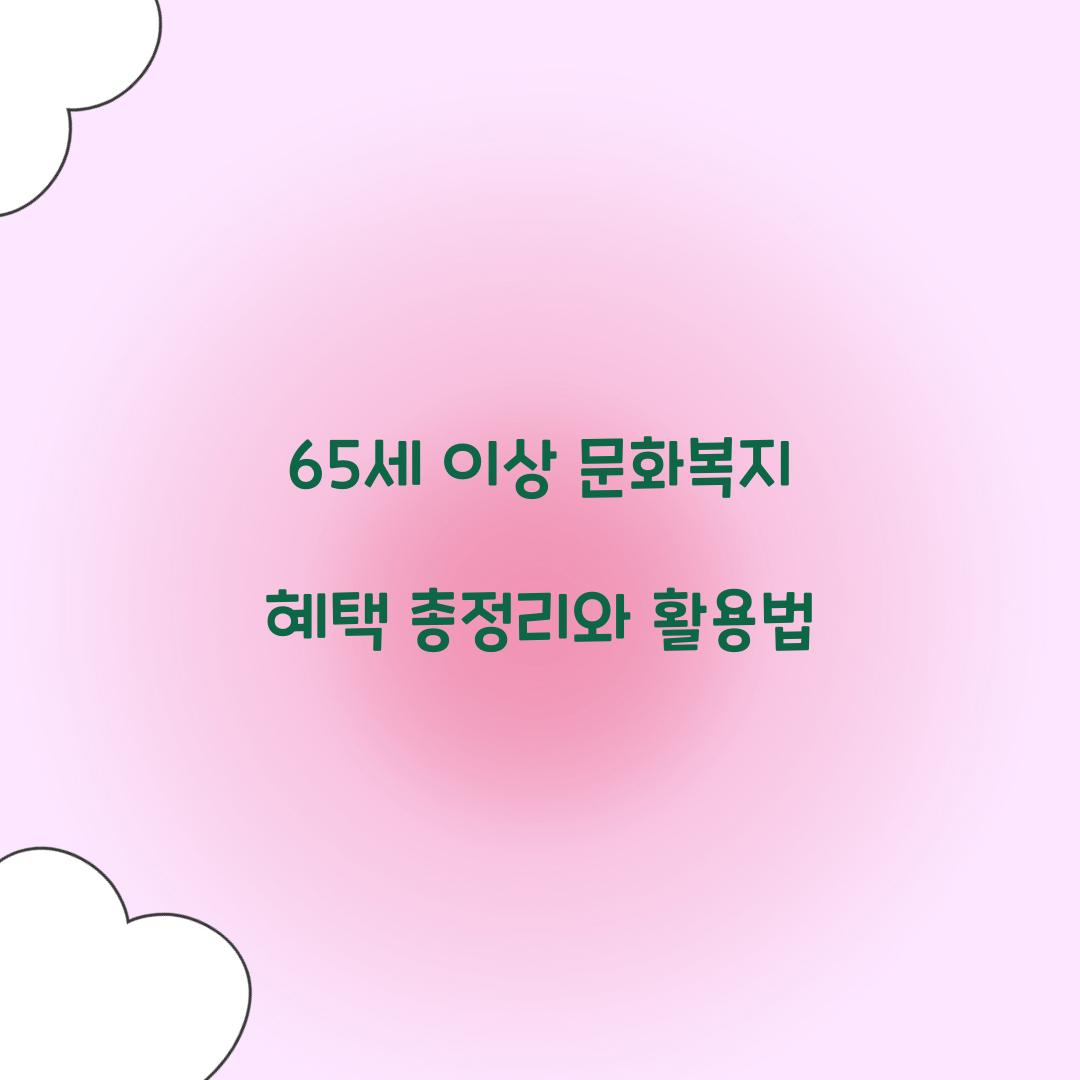 65์ธ ์ด์ ๋ฌธํ๋ณต์ง